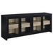 CoasterEveryday Denison 3-piece black entertainment center with 79-inch TV stand, modern furniture for living room or media setup.