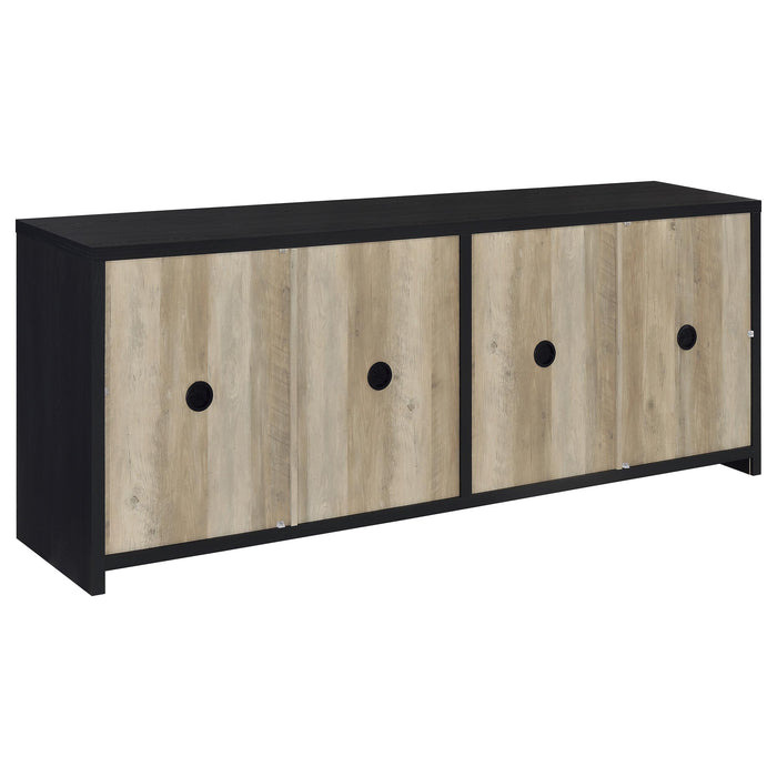 Black CoasterEveryday Denison 3-piece entertainment center with 79-inch TV stand, modern furniture for living room setup.
