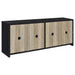Black CoasterEveryday Denison 3-piece entertainment center with 79-inch TV stand, modern furniture for living room setup.