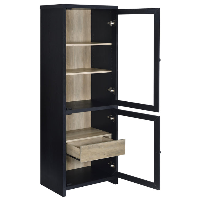 Black CoasterEveryday Denison 3-piece entertainment center with 79-inch TV stand, featuring storage compartments and modern furniture design.