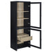 Black CoasterEveryday Denison 3-piece entertainment center with 79-inch TV stand, featuring storage compartments and modern furniture design.