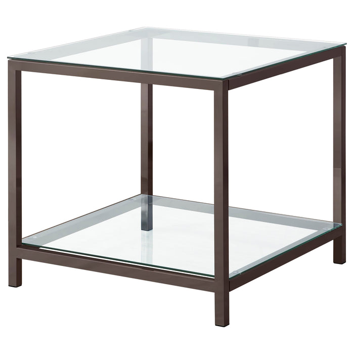 Trini 2-piece Coffee and End Table Set Black Nickel