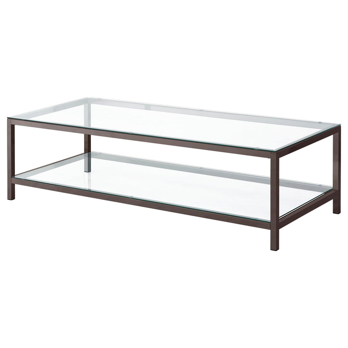 Trini 2-piece Coffee and End Table Set Black Nickel