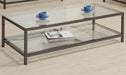 Trini CoasterEssence 1-shelf coffee table with glass top and black nickel finish