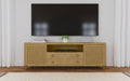 CoasterEveryday Arini Rattan Cane 2-door TV Stand Media Console in sand wash finish