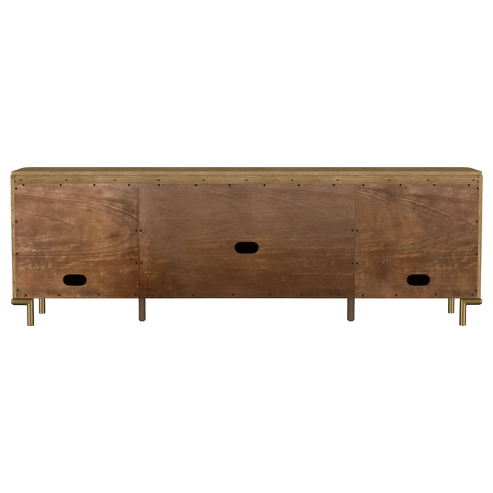 Arini Rattan Cane 2-Door TV Stand Media Console in Sand Wash by CoasterEveryday