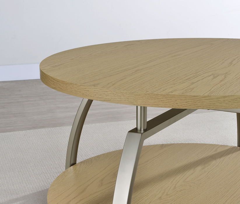 Dacre 2-piece Round Coffee and End Table Set Greige