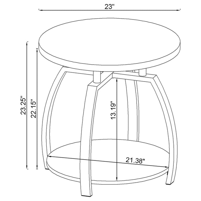 Dacre 2-piece Round Coffee and End Table Set Greige