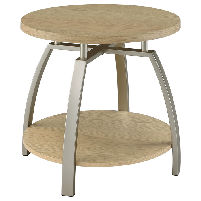 Dacre 3-piece Round Coffee and End Table Set Greige