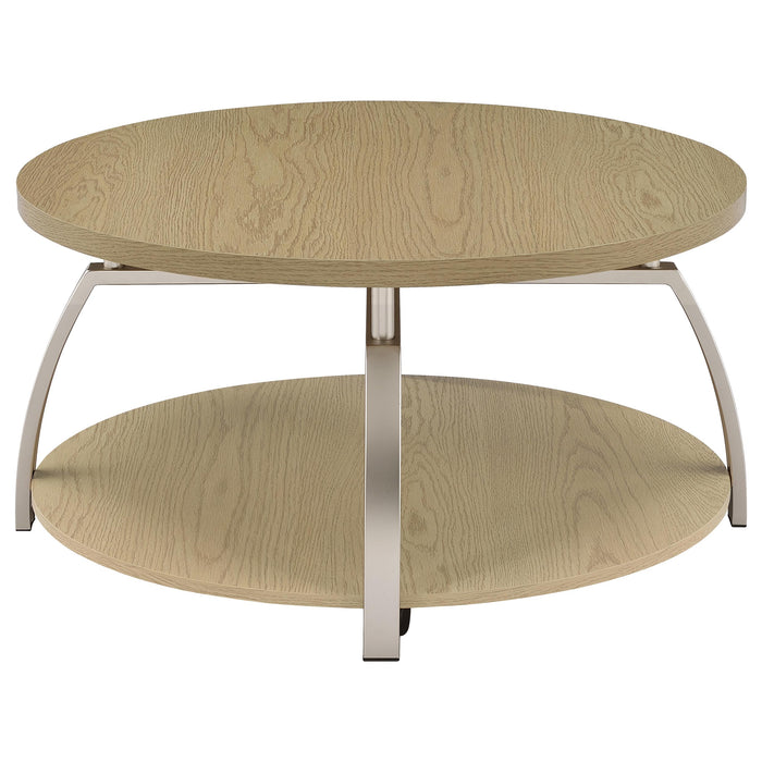 Dacre Round Engineered Wood Top Coffee Table Greige
