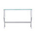 CoasterEssence Saide rectangular glass top entryway console table with chrome frame