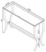 CoasterEssence Saide rectangular glass top entryway console table with chrome frame