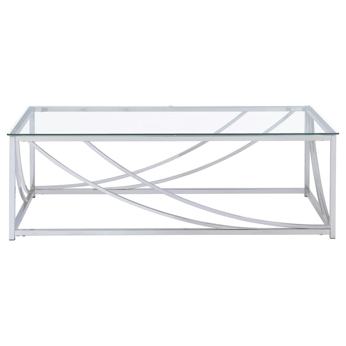 Lille 2-piece Glass Top Coffee And End Table Set Chrome