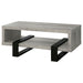 CoasterEssence Dinard engineered wood cocktail coffee table in grey driftwood finish