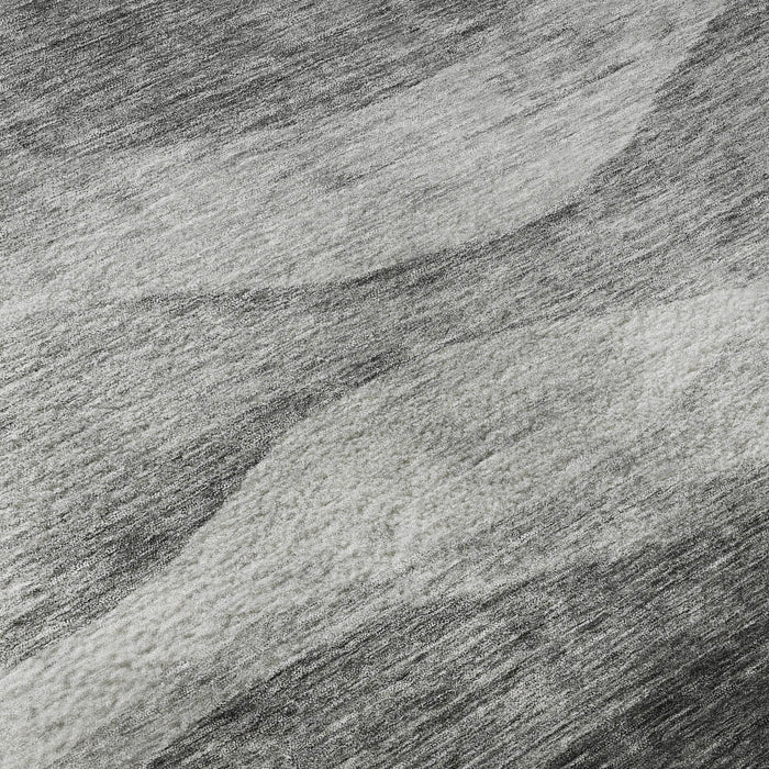 10' X 14' Abstract Washable Area Rug With UV Protection (686324) - Gray / Silver