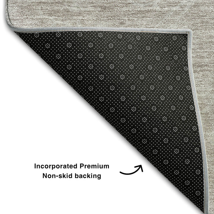 10' X 14' Abstract Washable Area Rug With UV Protection (654626) - Taupe / Ivory