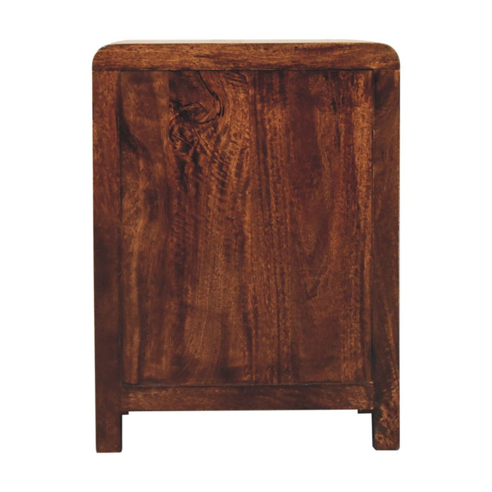 24" Solid Wood Three Drawer Nightstand - Walnut