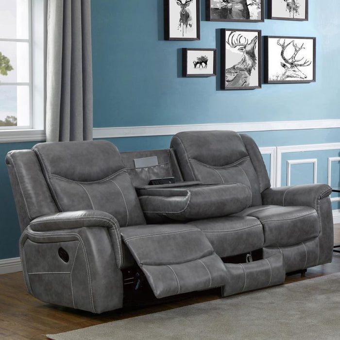 Conrad - Upholstered Motion Sofa - Cool Gray