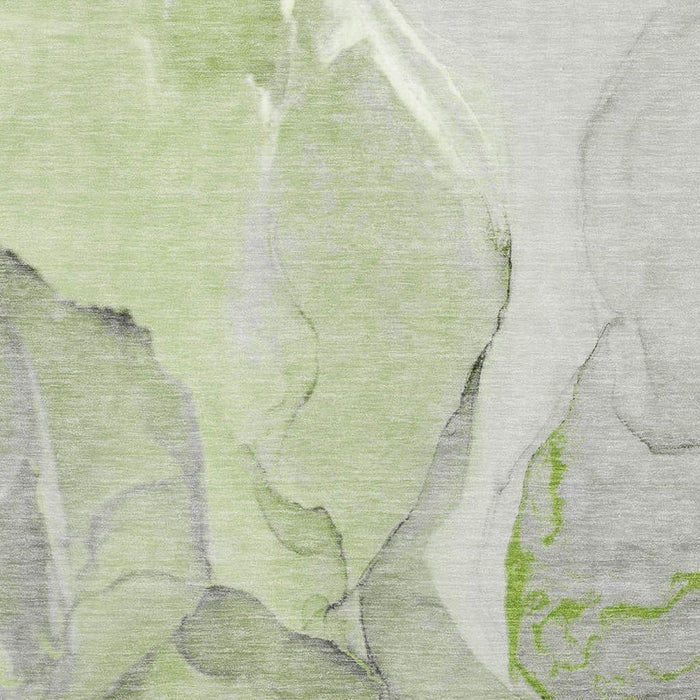10' X 14' Abstract Washable Area Rug With UV Protection (646828) - Green / Gray / Ivory
