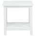 CoasterEveryday Skyview square white pine wood side table with lower shelf