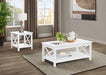 CoasterEveryday Skyview square pine wood side end table in white with lower shelf