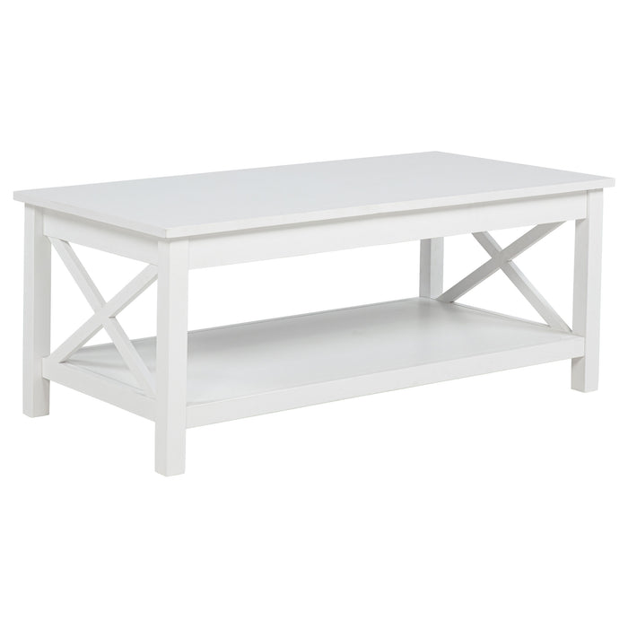 Skyview 44-inch white rectangular lift-top coffee table by CoasterEveryday