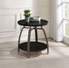 CoasterEssence Dacre round side end table with engineered wood top in dark charcoal