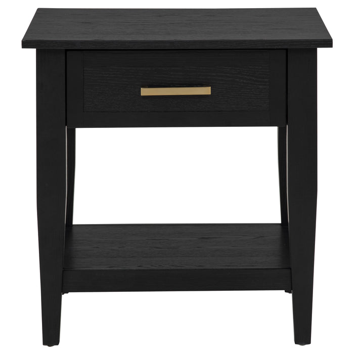 Lindenton 1-drawer Wood Occasional Side End Table Black