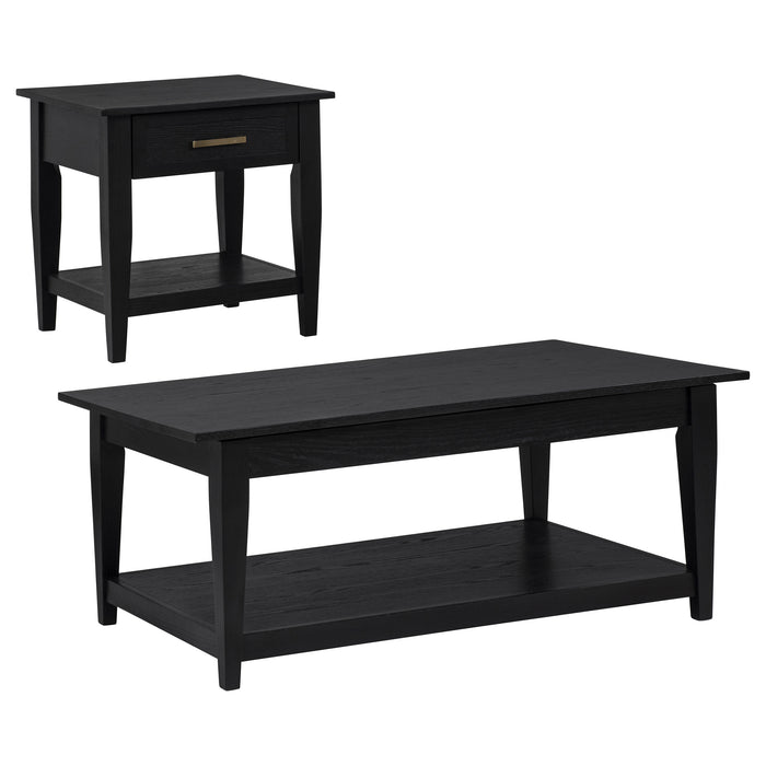 Lindenton 2-piece Wood Lift-Top Coffee and End Table Set Black
