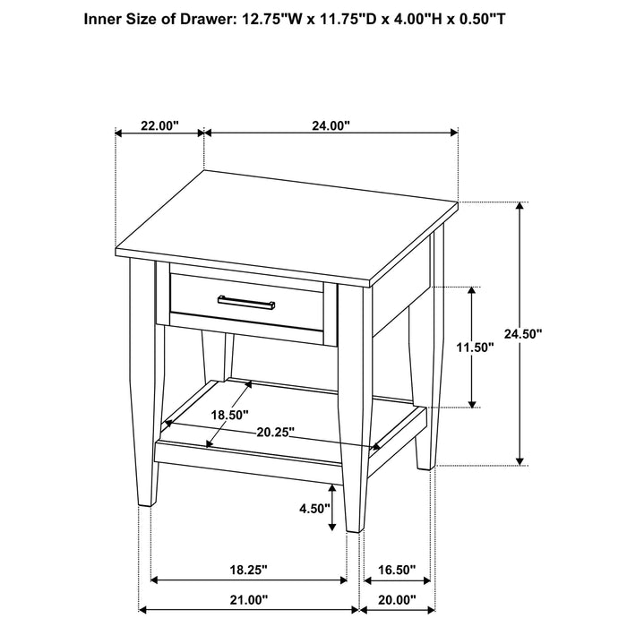 Lindenton 2-piece Wood Lift-Top Coffee and End Table Set Black