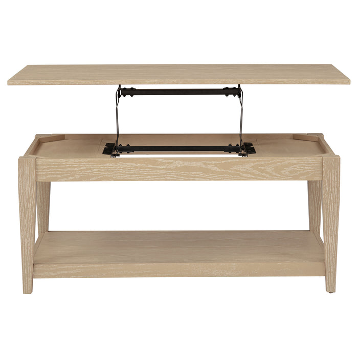 Lindenton 3-piece Wood Lift-Top Coffee and End Table Set Blonde