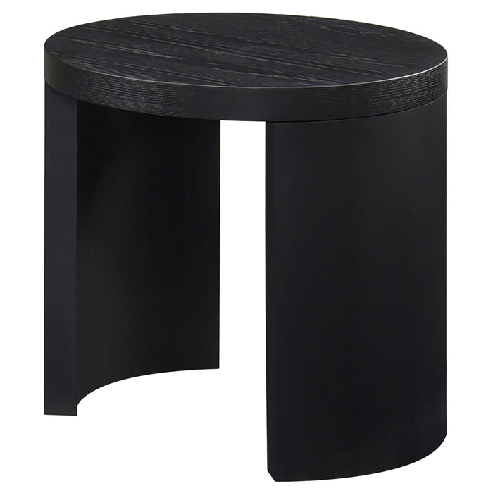 Sweeney 24-inch Round Wood Occasional Side End Table Black