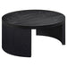 CoasterEveryday Sweeney 39-inch round black wood occasional cocktail coffee table