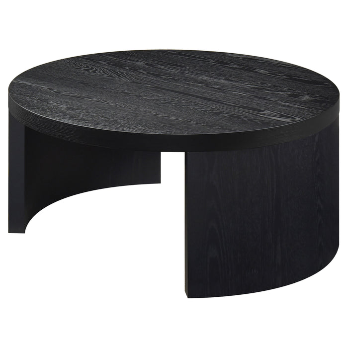 Sweeney 39-inch Round Wood Occasional Cocktail Coffee Table Black