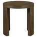 Sweeney 24-inch round wood occasional side end table in dark walnut by CoasterEveryday