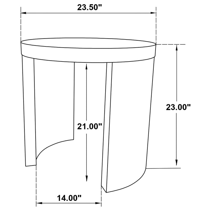 Sweeney 24-inch Round Wood Occasional Side End Table Dark Walnut
