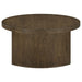 CoasterEveryday Sweeney 39-inch round wood cocktail coffee table in dark walnut finish