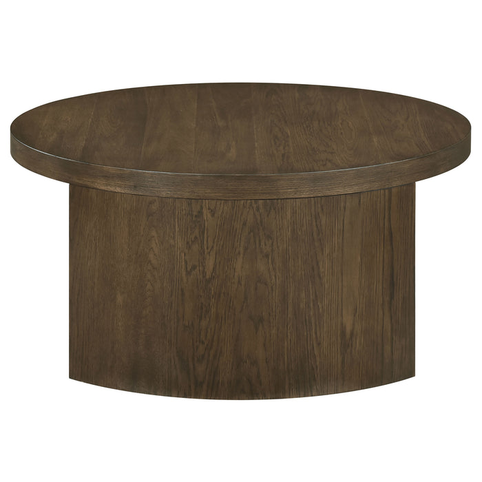 Sweeney 39-inch Round Wood Occasional Cocktail Coffee Table Dark Walnut