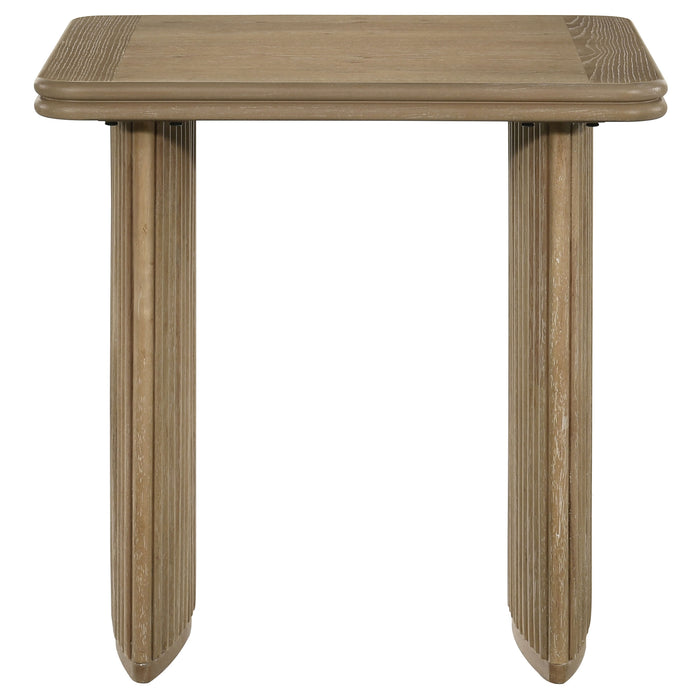 Adina 2-piece Wood Coffee Table Set Distressed Light Brown