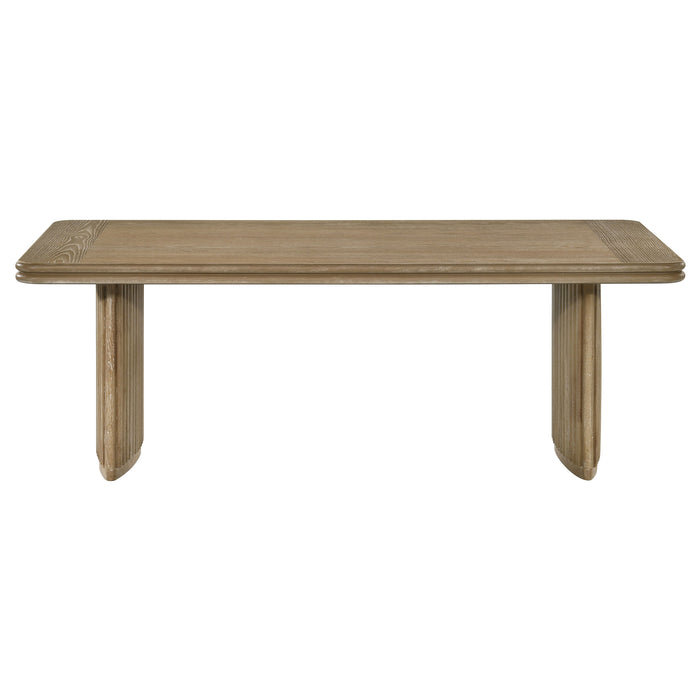 Adina 2-piece Wood Coffee Table Set Distressed Light Brown