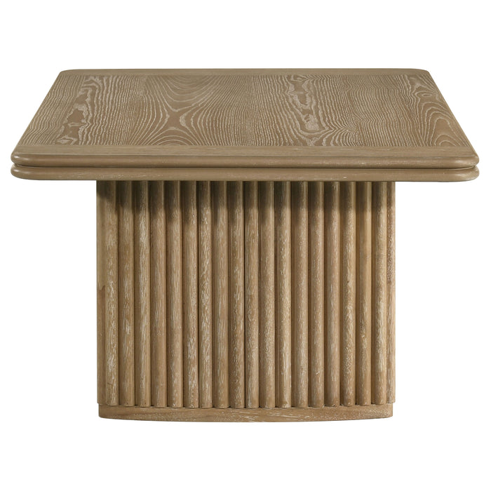 Adina 3-piece Wood Coffee Table Set Distressed Light Brown