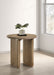 CoasterEveryday Adina round wood side end table in distressed light brown