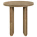 CoasterEveryday Adina round wood side end table in distressed light brown finish