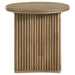 CoasterEveryday Adina round wood side end table in distressed light brown finish
