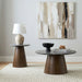 CoasterEveryday Franklin 2-piece round SmartTop pedestal coffee table set in grey and dark brown