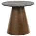 CoasterEveryday Franklin 2-piece round SmartTop pedestal coffee table set in grey and dark brown