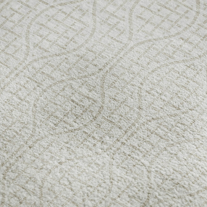 10' X 14' Geometric Washable Area Rug With UV Protection (673639) - Ivory / Beige