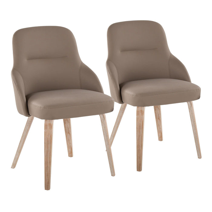 York - Upholstered Chair (Set of 2) - Whitewashed Wood Legs