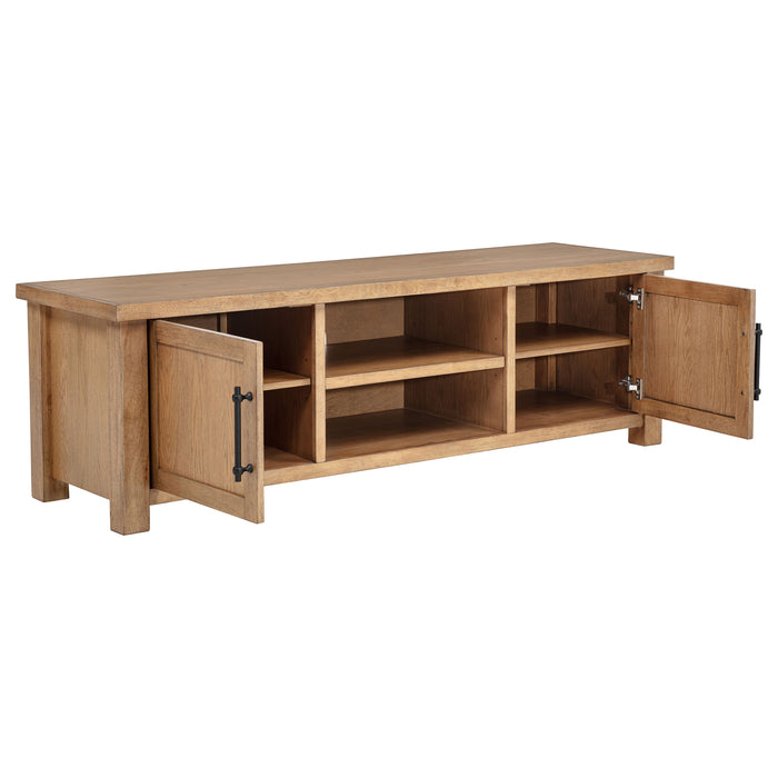 Beasley 2-Door 71-Inch Wood TV Stand Media Console Golden Oak