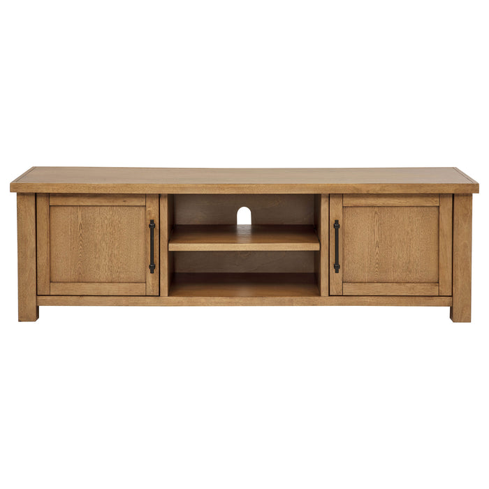 Beasley 2-Door 71-Inch Wood TV Stand Media Console Golden Oak